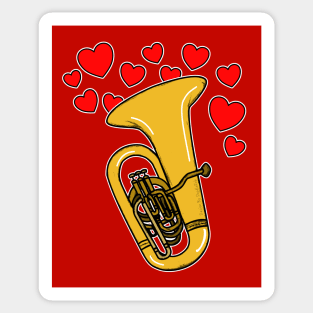 Valentines Day Tuba Player Tubaist Anniversary Wedding Musician Sticker